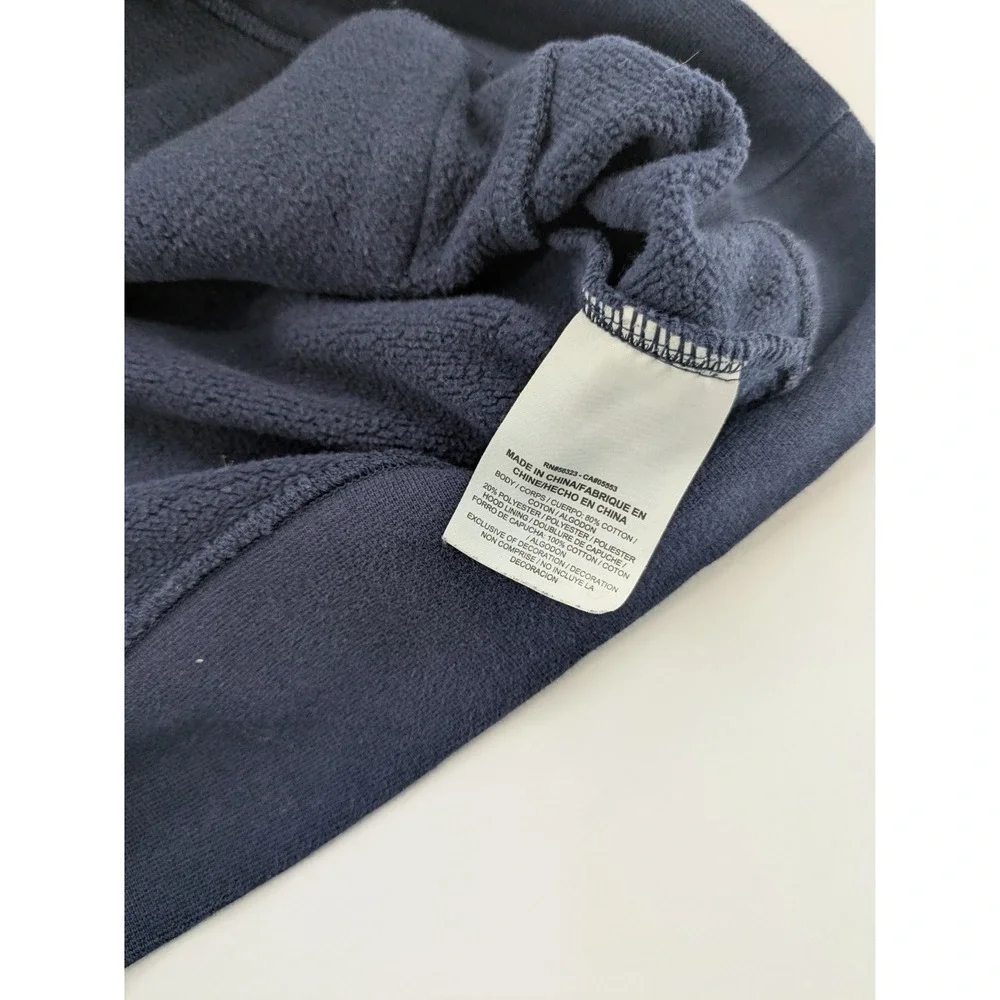 Nike SB Hoodie Mens Medium Navy Blue Pink Spell Out Big‎ Logo Back Hit EST 2002